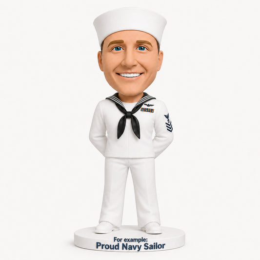Custom U.S. Navy Bobbleheads –-- Customizable Military Uniform & Pose