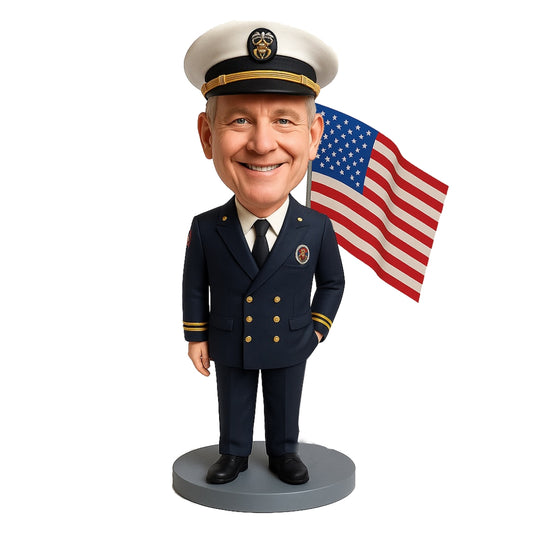 Naval Officer Custom Bobbleheads- Navy Uniform Can Be Customized