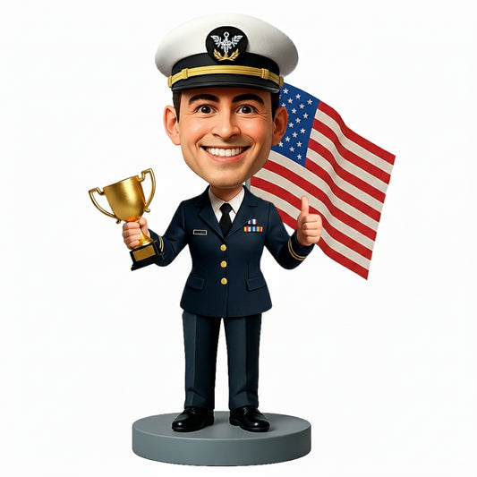 Naval Officer Custom Bobbleheads - Navy Uniform Can Be Customized