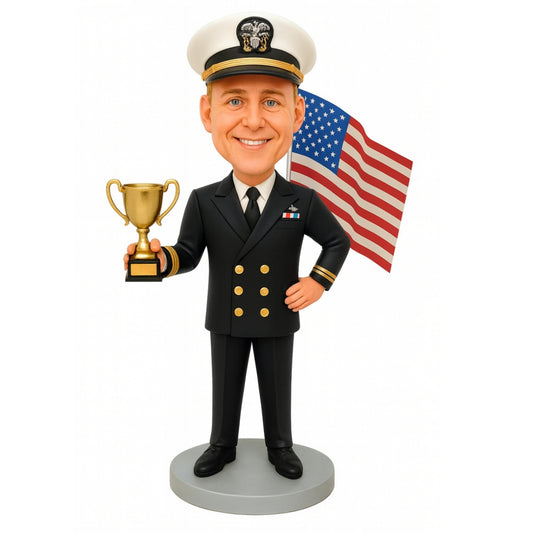 Navy Retirement Gifts Custom Bobbleheads- Navy Uniform Can Be Customized