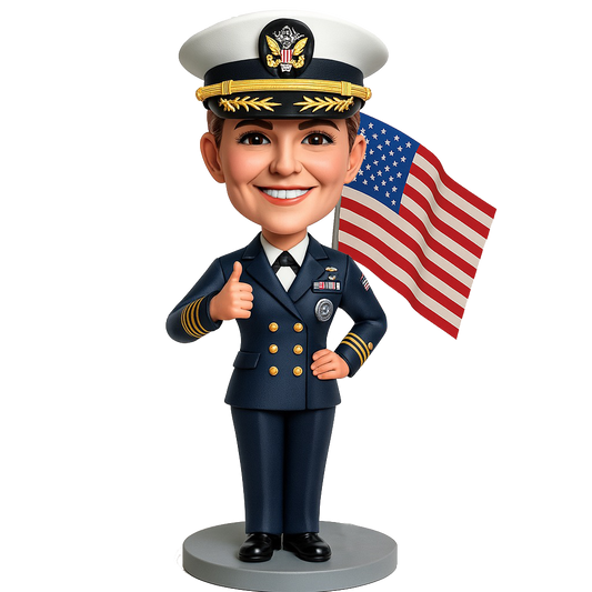 Female Naval Officer Custom Bobbleheads - Navy Uniform Can Be Customized