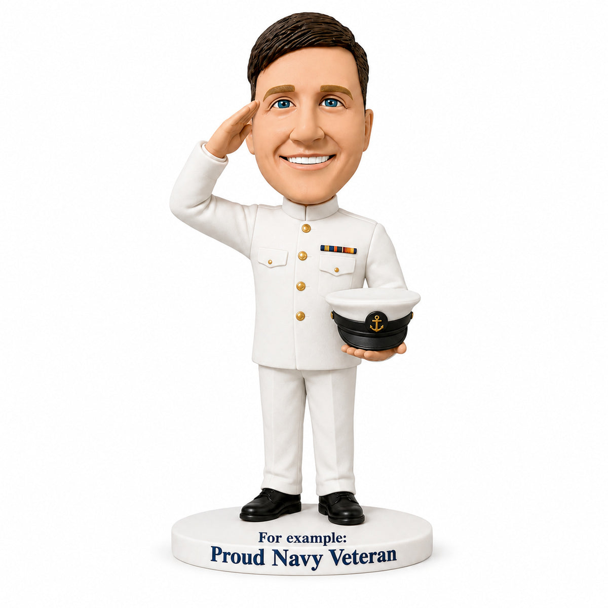 Custom U.S. Navy Veteran Bobbleheads – Customizable Military Uniform & Pose