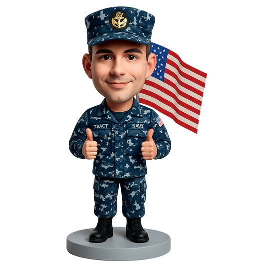 Custom Navy Bobblehead – Navy Uniform Can Be Customized