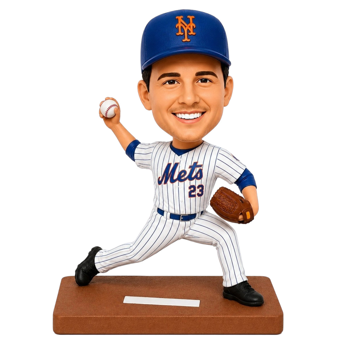 Custom  Mets Fans Bobblehead - Customizable Baseball Outfit & Pose