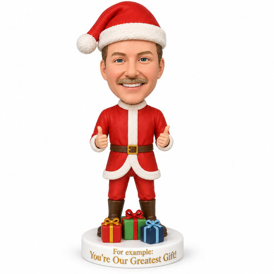 Custom Santa Claus Bobbleheads with Two Thumbs Up – Customizable Outfit & Pose