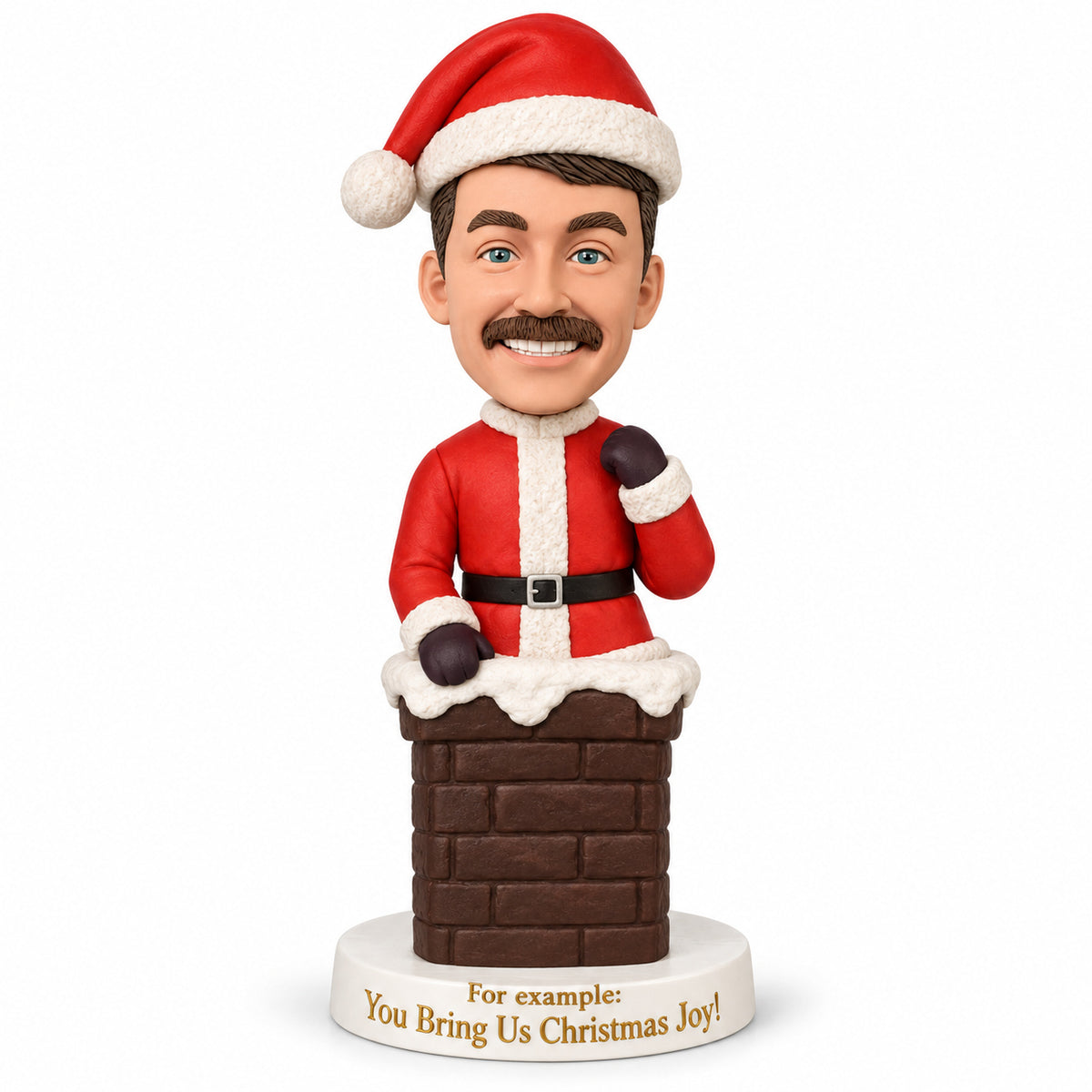 Custom Santa Claus Bobbleheads in Chimney – Customizable Outfit & Pose