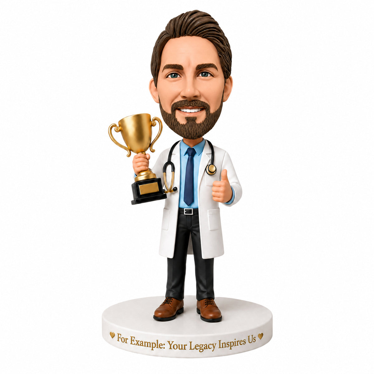 Custom Retired Doctor Bobblehead – Customizable Medical Attire & Pose