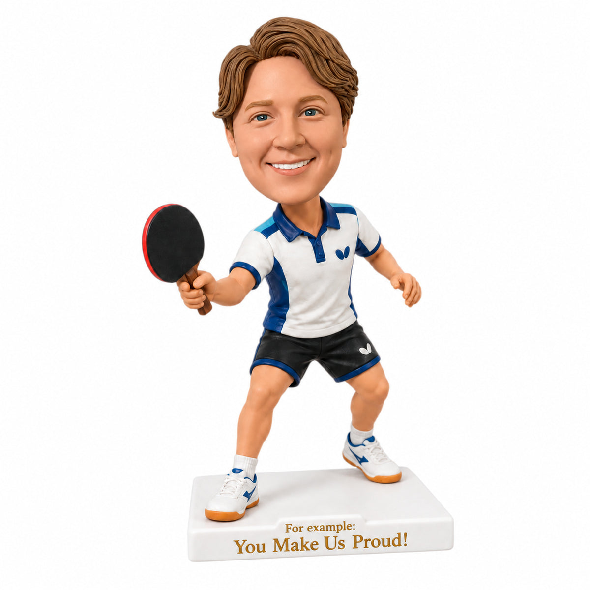 Custom Ping Pong Player Bobbleheads – Customizable Outfit & Pose