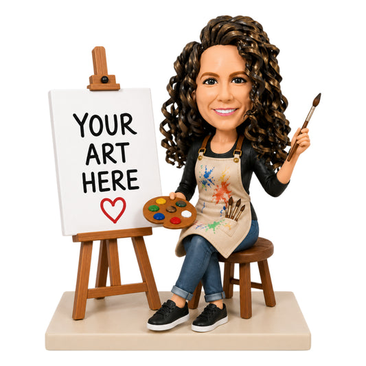 Custom Female Artist Bobbleheads –-  Customizable Your Own Painting