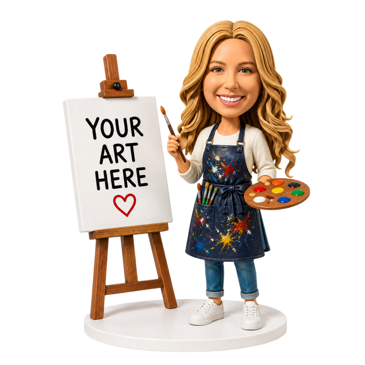 Custom Female Artist Bobbleheads –--  Customizable Your Own Painting