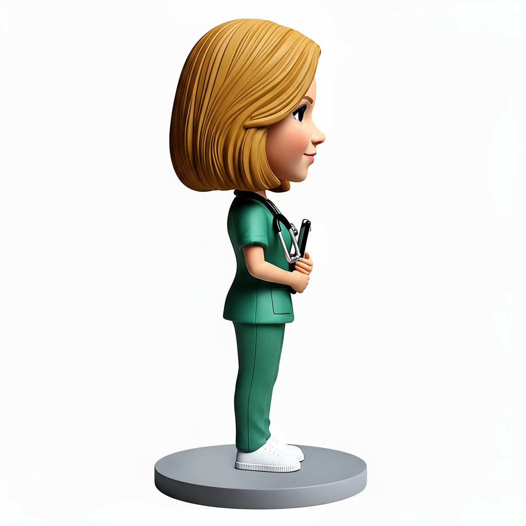 Female Nurse Holding Folder Custom Bobbleheads - Perfect Gift for Nurse - Customizable Pose & Outfit