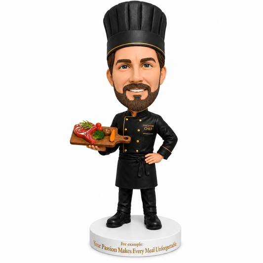 Custom Chef Bobbleheads –- Customizable Chef Attire & Pose