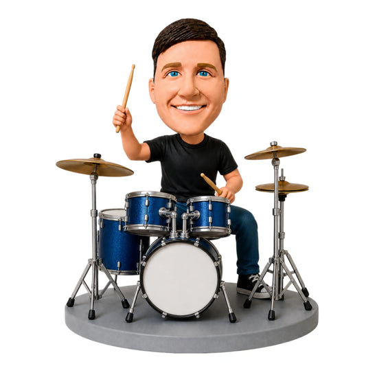 Custom Drummer Bobblehead –- Customizable Outfit & Pose