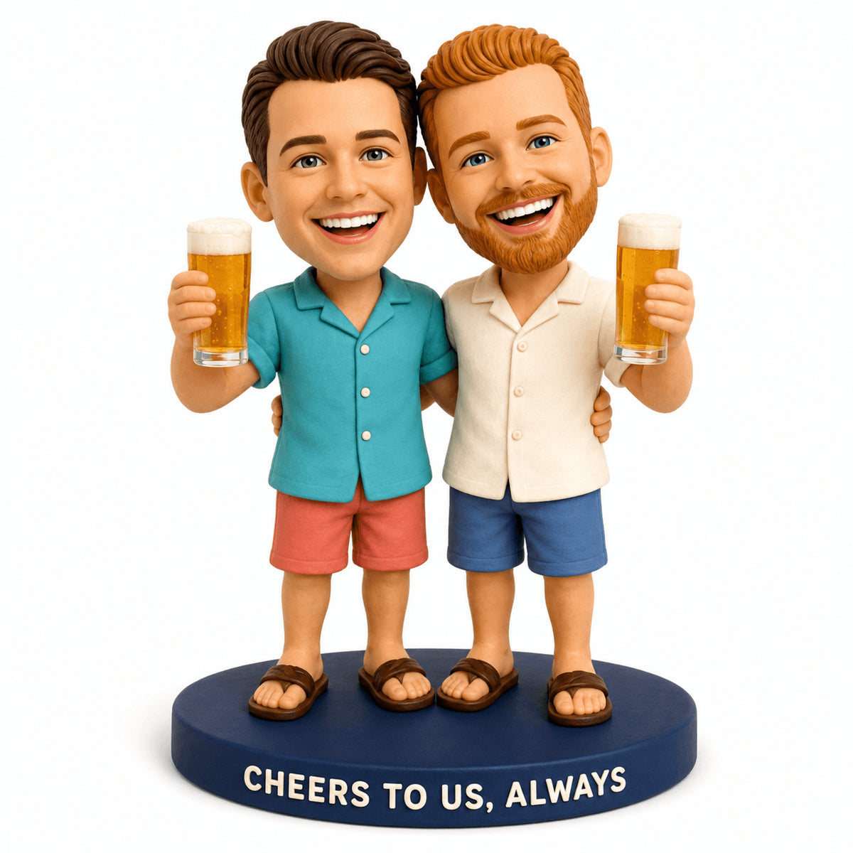 Custom Presents for Gay Couples – Beer Toast Bobbleheads | Customize Any Outfit & Pose