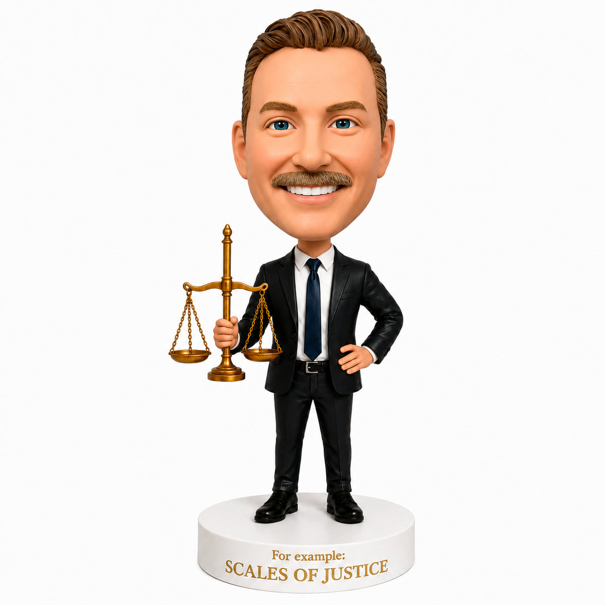 Custom Male Lawyer Bobbleheads – Customizable Outfit & Pose