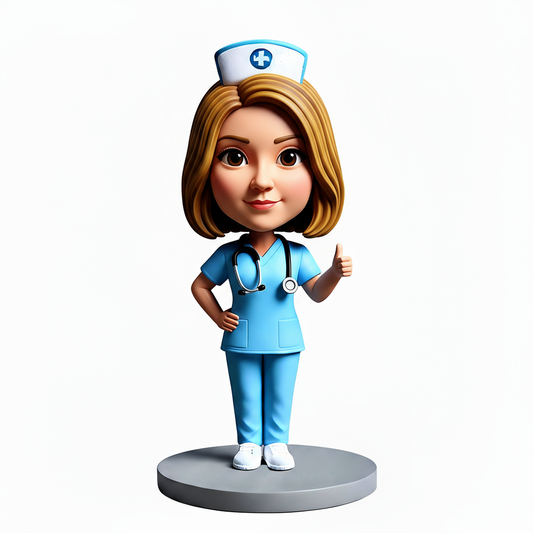 The Nurse Holding Folder Custom bobbleheads - Perfect Gift for Nurse - Customizable Pose & Outfit