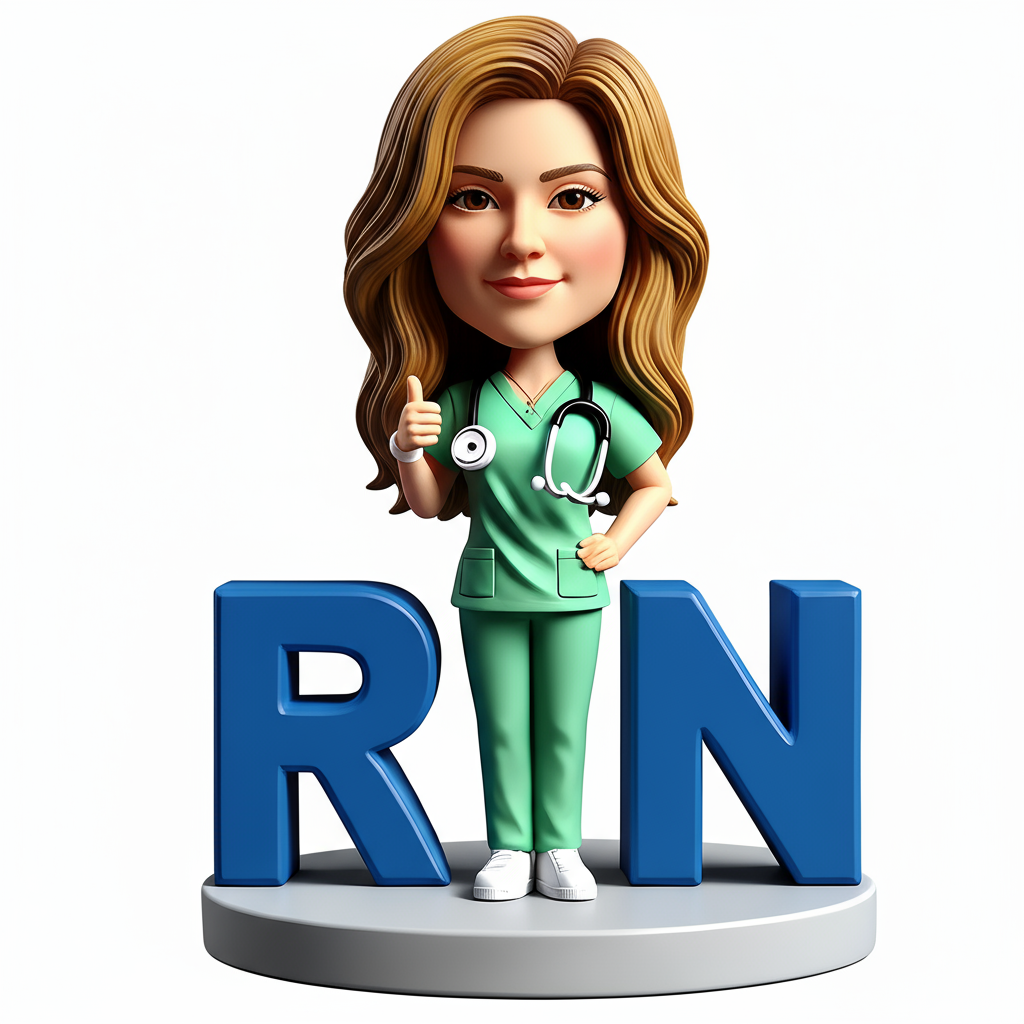 RN Graduation Custom Bobbleheads - Perfect Gift for Nurse - Customizable Pose & Outfit