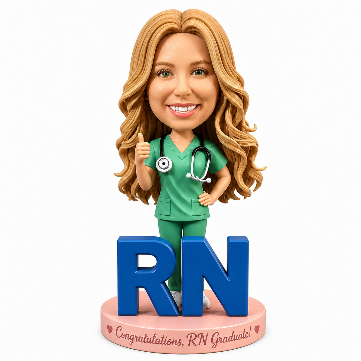 Custom Registered Nurse Bobbleheads – Customizable Medical Attire & Pose