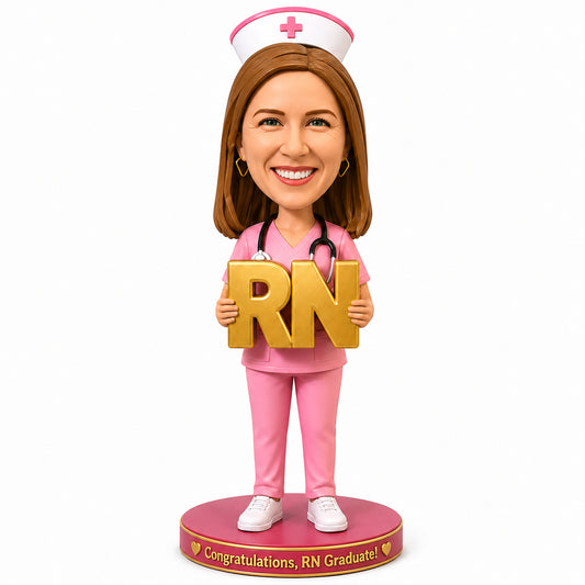 Custom Registered Nurse Bobbleheads – Customizable Medical Attire & Pose