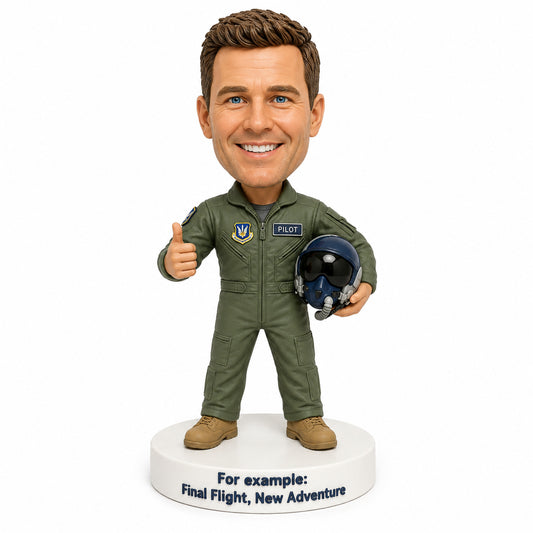 Custom Bobbleheads for U.S. Air Force Retirement  Pilots – Customizable Military Uniform & Pose