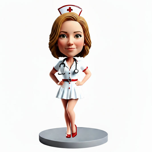 Sexy Female Nurse Custom Bobbleheads - Perfect Gift for Nurse - Customizable Pose & Outfit
