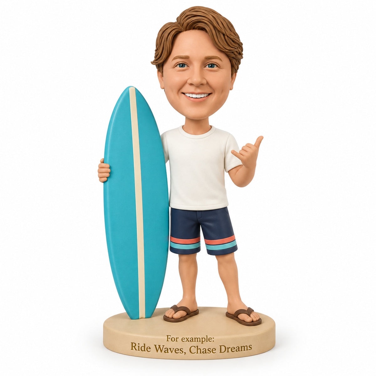 Custom Surfer Bobblehead —— Customizable Outfit & Pose