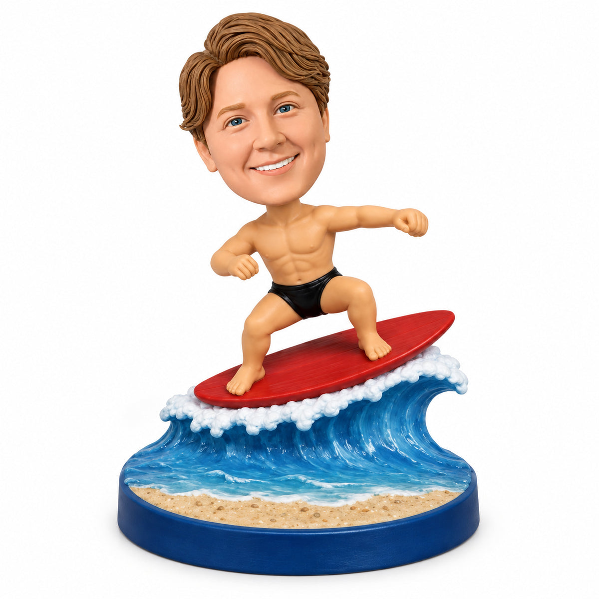 Custom Surfer Bobblehead —— – Customizable Outfit & Pose