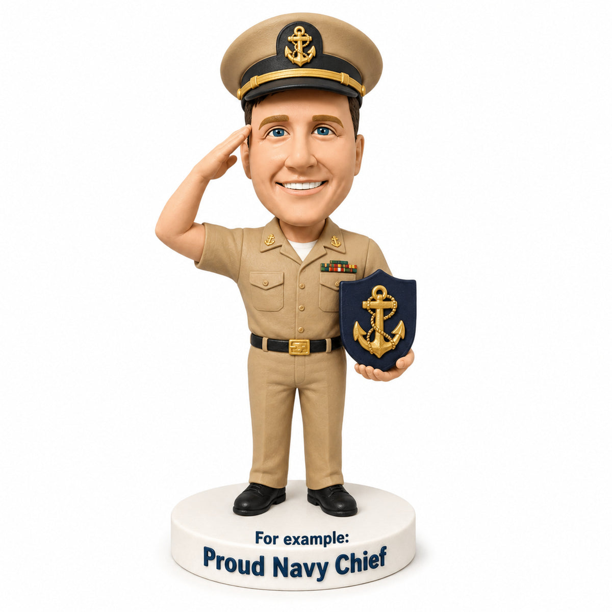 Custom Bobbleheads for U.S. Navy Chiefs – Customizable Military Uniform & Pose