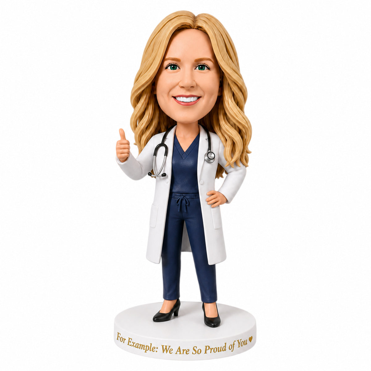 Personalized Doctor Bobbleheads – Customizable Medical Attire & Pose