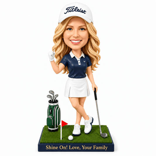 Custom Female Golfers Bobbleheads –-- Customizable Outfit & Pose