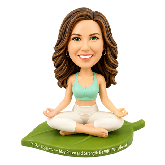 Custom Yogi Bobbleheads in Meditation Pose – Customizable Yoga Outfit & Pose