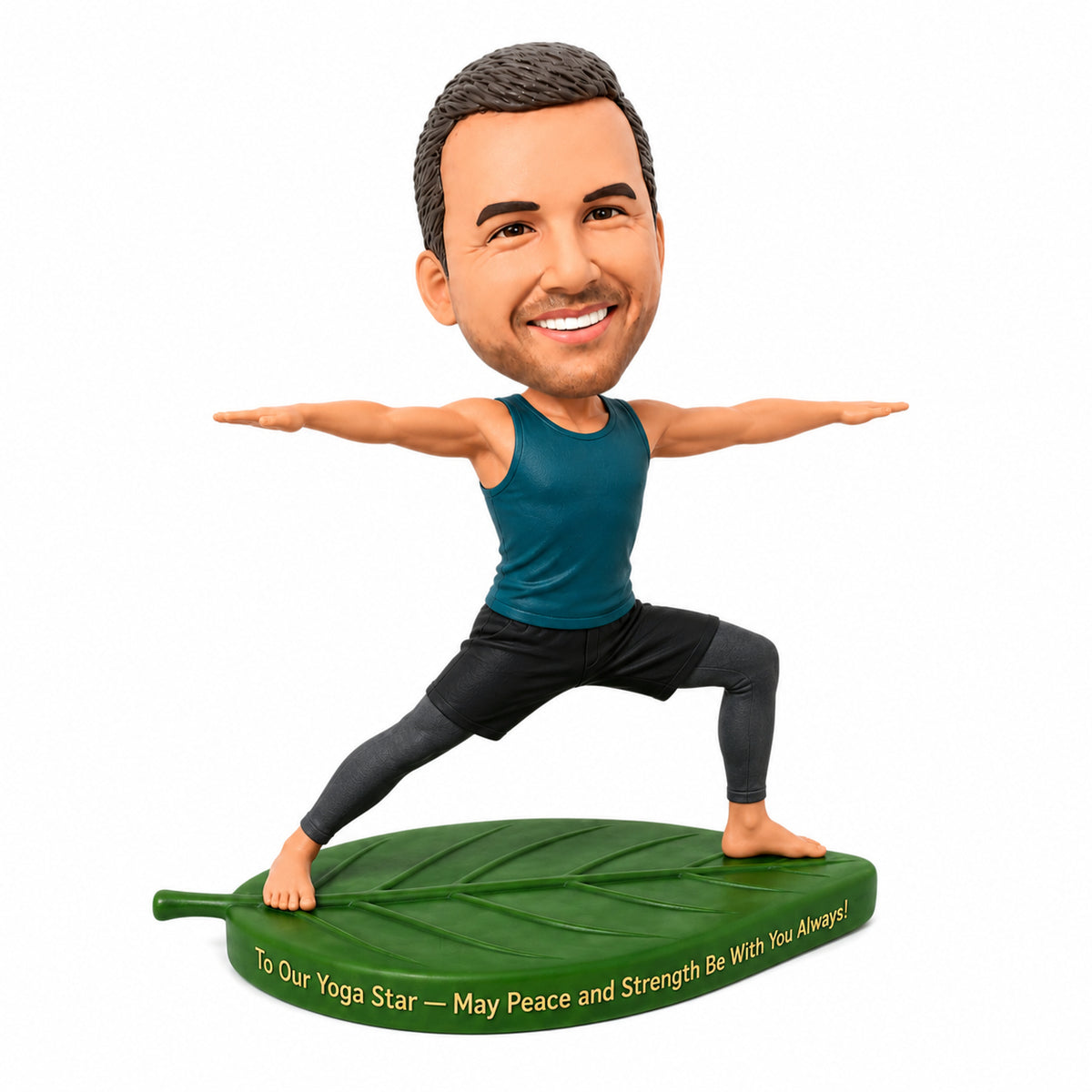 Custom Male Yoga Bobblehead – Customizable Yoga Outfit & Pose