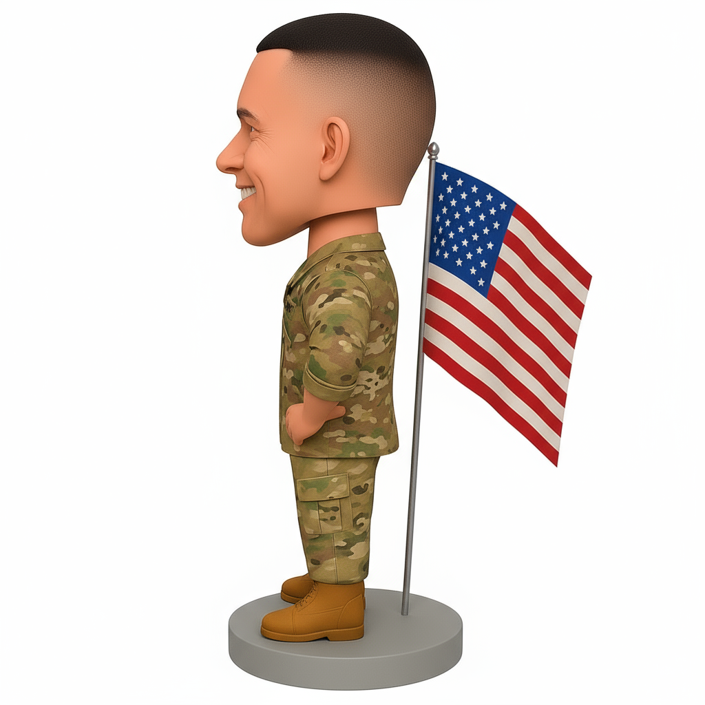 Army Retirement Custom Bobbleheads - Custom Army Uniform Available