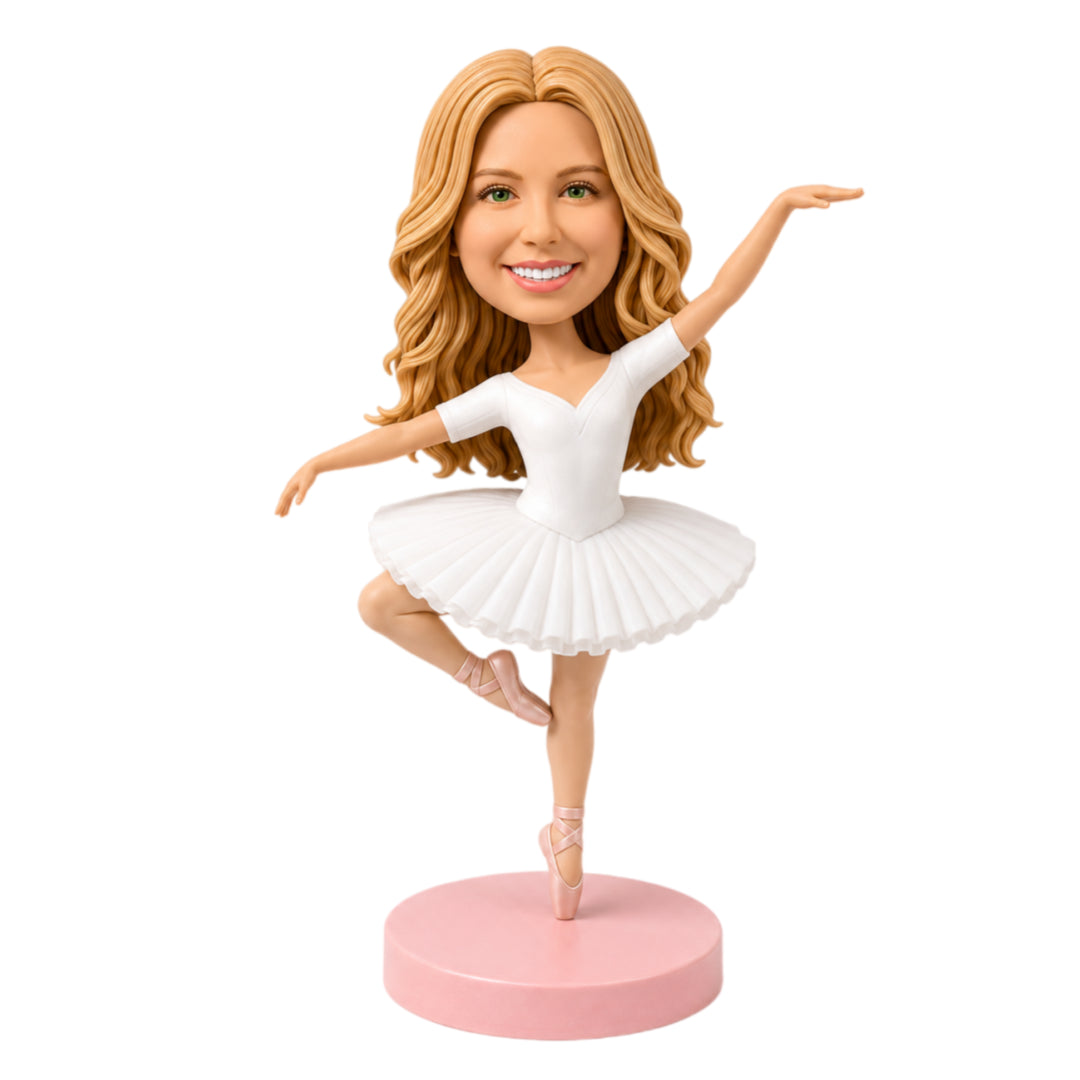 Custom Ballet Dancer Bobbleheads –- Customizable Dance Attire & Pose